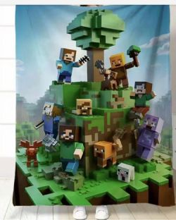 JETÉE MINECRAFT AVEC ARBRE (COUVERTURE) 4 PIEDS X 5 PIEDS
